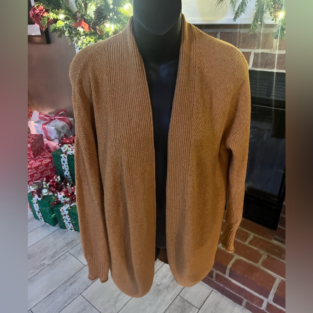 Pink Rose Women's Cozy Cardigan Size Medium Mustard Fall Color